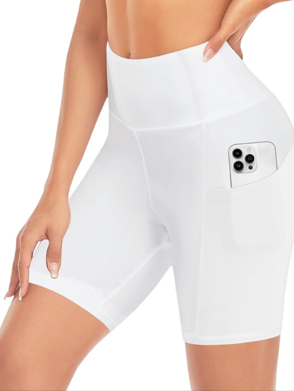⚡High-Waist White Women’s Bike Shorts By Don't Ache For A Better Body Size Small